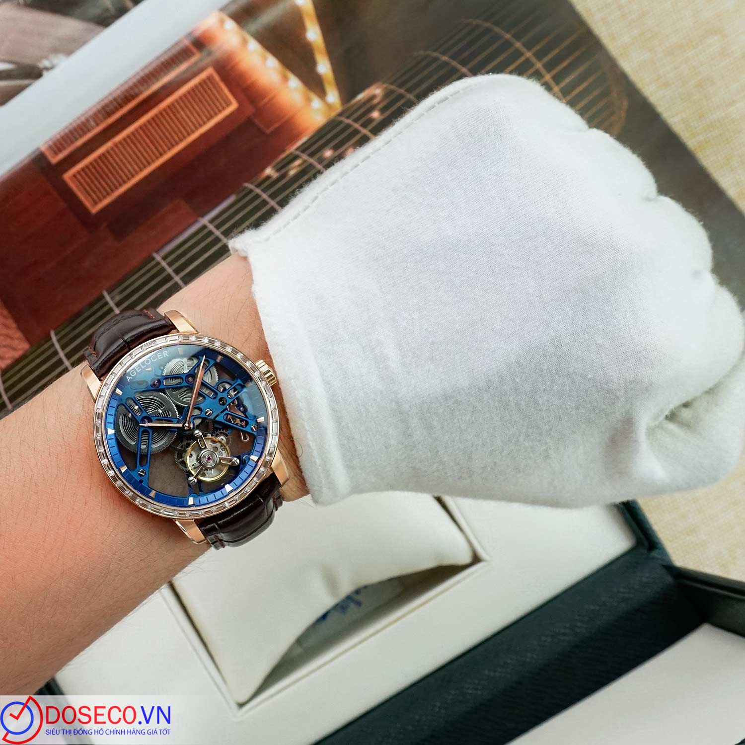Agelocer - Orologio analogico da uomo a doppio lato, con Tourbillon a mano meccanico in acciaio inox, di lusso, Nk_9004e9